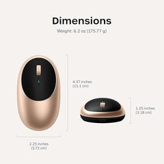SATECHI M1 Wireless Bluetooth Mouse, USB-C Rechargeable, Compact, Silver