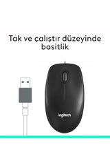 Logitech M90 Wired USB Mouse, 3 yr Warranty, 1000 DPI Optical Tracking, Ambidextrous PC/Mac/Laptop - Black