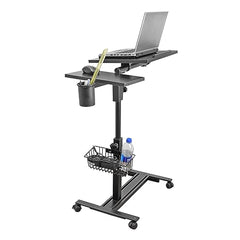 Isomars Multipurpose Laptop Table Study Desk, Lockable Wheels, & Height Adjustable for Breakfast Table, WFH & Online Classes Made in India (White)