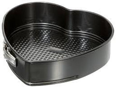 SYGA Teflon Coated Carbon Steel Spring Form Heart Shape Cake Moulds for Baking Non-Stick Cake Tins/Pan/Trays for Oven, and Cooker with Removable Base Size 19/21/23/25/28 cm