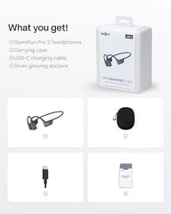 SHOKZ OpenRun Pro 2 Bone Conduction Sports Headphones, Black