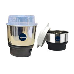 Stainless Steel Combo (Mini 180 Ml & 1200 Ml) Jar Set one for Mixer Grinder, Compatibility with all mixer grinders with 2 slots of jar fitting with 4 teeth coupler