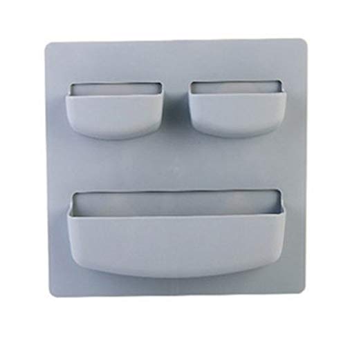 SYGA Plastic Self-Adhesive Accessories Holder, Storage Stand, Home Organizer Wall-Mounted Top 2 Holders (Medium, Grey)