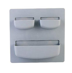 SYGA Plastic Self-Adhesive Accessories Holder, Storage Stand, Home Organizer Wall-Mounted Top 2 Holders (Medium, Grey)