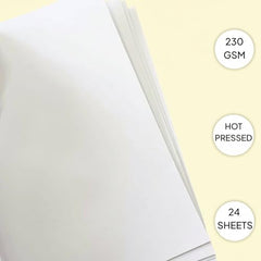 Zen Sangam Bookmark Mixed Media Glued Sketch Pad | 230GSM 100% Cellulose, Hot Pressed | 48 Sheets Size(18x5cm) | Medium Grain | for Pencil, Charcoal, Pastel, Wax, Acrylic, Gouache, Light Watercolor