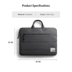 DailyObjects Stria Pro Laptop Bag with Handle| Recycled Durable Polyester | Compatible with Laptop/MacBook Air/Pro Upto 15 Inch| Water Resistant|Padded Compartment with Zip Closure -Black