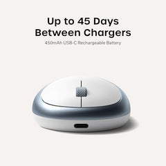 SATECHI M1 Wireless Bluetooth Mouse, USB-C Rechargeable, Compact, Silver