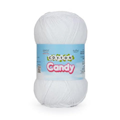 Ganga Acrowools Cotton Candy Yarn – Soft Premium Cotton Blend Wool for Knitting & Crochet | Lightweight, Smooth Texture, Pastel Shades, 100gm Ball (CCY006 -White)