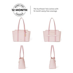 MOKOBARA Sunflower Tote 18L Laptop Bag 14 Inch Office Travel Handbag Beige | Stylish Purse College Girls Ladies Shoulder Bag Latest Waterproof Vegan Leather Tech Sleeve Luggage Strap Organizer Pocket