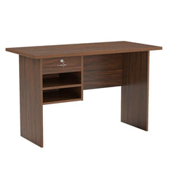 DeckUp Plank Giona Engineered Wood Study Table and Office Desk (Walnut and White, Matte Finish)