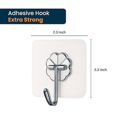 Hooks for Wall Without Drilling, 10 Pack Self Adhesive Hooks for Wall Heavy Duty Rotate Strong Nail Free for Hanging Photo Frame (Hanging Hook, Transparent)