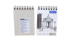 Doms A6 Sketchbook Pack of 2 Pcs, 150 GSM, 50 Sheets, Medium Surface, Spiral Bound, Natural Paper Shade, for Crayons, Pastels, Graphite, Charcoal, Paints Pack of 2 pcs