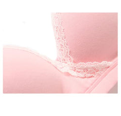MOMISY Women's Top Open Maternity Nursing Bra Wire Free Lace Cotton Closure Breastfeeding Pregnancy Bra (Peach, 36B)
