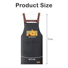 MOMISY Kitchen Apron with Front Pocket – Cute Cartoon Cooking Apron (Black)