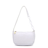 SYGA Women's White Handbags Crocodile Pattern Bag Ladies Shoulder Bag