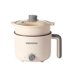 MOOKA Mini Multipurpose Electric Cooker Kettle With Steamer 1.5 Liter Inner Pot Non-Stick Hotpot Cooker For Cooking Hot Water Rice Idli Momos Tea 600W Portable Travel