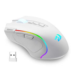 Redragon M612AK PRO RGB Gaming Mouse, 8000 DPI Wired/Wireless Optical Mouse with 9 Programmable Buttons & 7 Backlit Modes, BT & 2.4G Wireless, Software Supports DIY Keybinds Rapid Fire Button