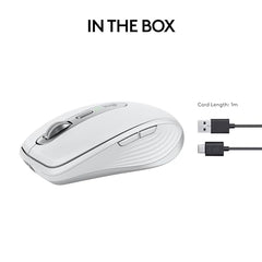 Logitech MX Anywhere 3S Compact Wireless Mouse with Free Adobe Subscription, Fast Scrolling, 8K DPI Any-Surface Tracking, Quiet Clicks, Programmable Buttons, USB C, Bluetooth - Graphite