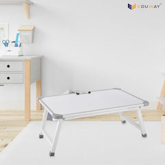 Eduway Multipurpose White Board Study Laptop Table for Student | with Adjustable Height Bed Table for Kids | Portable Laptop Table for Home, Office & Presentation | Include with 1 Marker & 1 Duster