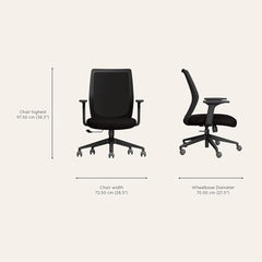 Interio by Godrej Curv Premium Mesh Wide Back Ergonomic Chair | Work from Home/Study Chair | 1-Year Warranty | Height Adjustable Chair | Heavy Duty PP Base | DIY Installation, Black