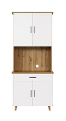 DeckUp Haven Kitchen Cabinet (Wotan Oak & White, Matte Finish)