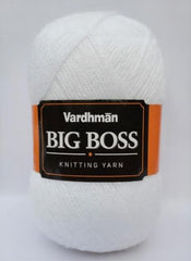 Vardhman BigBoss Knitting Yarn – 200g Ball, 575m, 84% Acrylic + 16% Nylon, 3-Ply DK Weight, Soft & Durable Wool for Knitting, Craft, babywear, blanket, winter wear; threads for crochet hook needle - Boss-15 - Cream