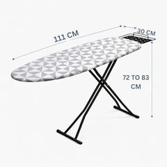 STEFFAN Heavy Duty Vertical Ironing Board, Foldable, 19 mm Metal Bracket, Adjustable Height, Pure Cotton Cover, Lattice Design | Clothes Iron Table| Home Laundry Accessory | 111x30 cm, Pink