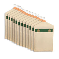 Mahshir Hanging Cotton Saree Covers with Zip, Set of 12, 30x18 Inches, 76.2 cm Height, for Saree Storage