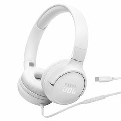 JBL Tune 520C On Ear Type C Wired Headphone, Pure Bass Sound,3-Button Remote with Microphone,Comfort Fit and Foldable Design(Black)