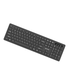 EARTHONIC Wired USB Keyboard for Laptop, PC & Desktop, Full Size USB Computer Keyboard with Numeric Keypad, Quiet Soft Keys, Multimedia Controls, Adjustable Stand, 1.4m Cable, Black