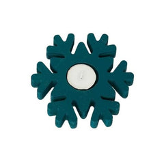 eCraftIndia Wooden Floral Printing Block Decorative Tea Light Candle Holders (Set of 12, Green White) Diwali Christmas Decorations Items for Home Office Christmas Gifts for Women Men Family Friend