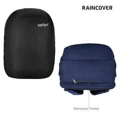 Safari Omega spacious/large laptop backpack with Raincover, college bag, travel bag for men and women, Black, 30 Litre