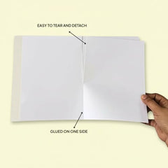 Zen Sangam Bookmark Mixed Media Glued Sketch Pad | 230GSM 100% Cellulose, Hot Pressed | 48 Sheets Size(18x5cm) | Medium Grain | for Pencil, Charcoal, Pastel, Wax, Acrylic, Gouache, Light Watercolor