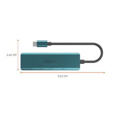 Amazon Basics Pro Series 6-in-1 USB HUB, USB-C PD 3, HDMI (4k@60Hz), USB 3.0-5 GBPS Data Transfer Speed, Aux 3.5, Docking Station with Instant Screen- On/Off and One-Click Mute Button (Turquoise)