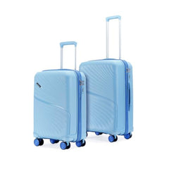 LAttitude By Provogue Meridian Set of 2 Trolley Bags Cabin + Medium Polypropylene Hard Suitcase, 8 Spinner Wheels, 2-Pocket Convipack, Recessed Number Lock for Men & Women Blossom Pink/Megenta Pink
