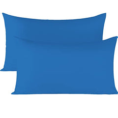 safhome Soft Pillow Covers 20 x 32 Inches - 100% Egyptian Cotton 400 Thread Count Set of 2 Pillow Cover Set Envelope Closure Hotel Quality Pillowcase - Aqua Blue