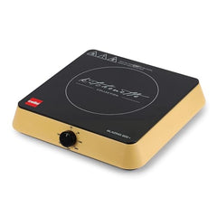 Cello Induction Cooker Blazing 600+ | 1800 Watt Induction Cooktop | 2-in-1 knob design with Grade Crystal Shiny Glass Plate | Compact and Portable | Multi-Purpose Use | Red