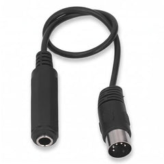 Bewinner 6.35mm Female 1/4" TRS to DIN 5 Pin MIDI Cable Adapter, 1ft 5-Pin Din Male to 6.35mm Female TRS Stereo Audio Cable for Speaker, Amplifier, Mixer to MIDI Keyboard