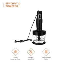 amazon basics Hand Blender,Chopper And Whisker,Super-Silent Dc Motor,100% Copper Motor,Ergonomic,Multi-Function,Stainless-Steel Blade,Detachable Stem,Click-Fit Locking(Stainless Steel,300 Watts)