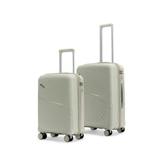 LAttitude By Provogue Meridian Set of 2 Trolley Bags Cabin + Medium Polypropylene Hard Suitcase, 8 Spinner Wheels, 2-Pocket Convipack, Recessed Number Lock for Men & Women Blossom Pink/Megenta Pink