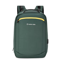 Nasher Miles Madison Passenger Workpack 22 Liters Water Resistant, Padded, Premium Reversed Polyester Black Yellow Laptop Backpack | USB charging| Unisex | Ideal For Office (Black & Yellow)