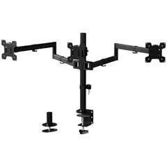 WALI Triple Monitor Mount, Three Desk Mount Fits 13-27in Screens,Holds up to 22lbs, Multiple Monitor Stand with Tilt, Swivel, Rotation, VESA 75x75,100x100mm(M003S), Black