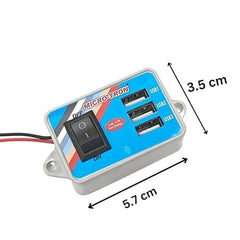 (1 Pc) 12V - 24V 3 USB Mobile Phone Battery Charger for Auto, Motorcycle, Bike, Car, Truck, Bus, Minibus, E-Rikshaw etc.