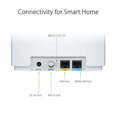 ASUS ZenWiFi AX Hybrid(XC5) AX3000 + MoCA 2.5 Mesh WiFi 6 System (2pk) - Whole Home Coverage up to 3,500 Sq.Ft. & 4+ Rooms for Thick Walls, AiMesh, Lifetime Security, Easy Setup