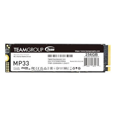 TeamGroup MP33 256GB Nvme M.2 2280 Pcie Gen 3 Gaming SSD, 3D NAND TLC, SLC Cache, Internal Solid State Drive, Speed Up to 1600/1000 MB/s, High Performance, Low Latency, ECC Function, for PC & Laptop