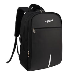 F Gear Omega Black 25L Laptop Backpack with USB Charging Port & Number Lock | 2 Compartments & 1 Pocket | Anti-theft, Durable, Comfortable & Water-Resistant bag for Men Women, Fits Upto 17 Inch Laptop