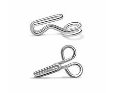 JYOTI Dress Hook (50 Hooks of 3 Wire Size 2 of Brass Material in Nickel Free Finish in a Pouch), Hooks for Ladies Blouses, Dresses, Chudidars, Children Dresses, Frocks, and Gowns - Pack of 5 Pouches