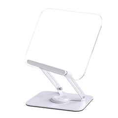 Sunchhaya Acrylic Book Stand for Reading – Clear Adjustable Book Holder with 360° Rotating Base, Foldable Reading Stand for Desk, Cookbook, Tablet & Laptop Stand, Height & Angle Adjustable (R22H)