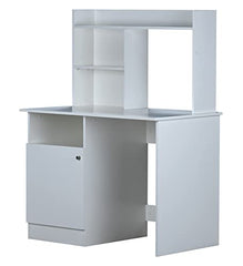 DeckUp Zeus Engineered Wood Study Table and Office Desk (Wotan Oak & White)