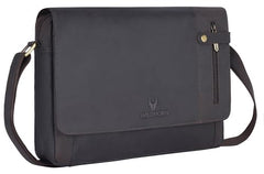 WildHorn Genuine Leather Laptop Messenger Bag for Men | Stylish Office Bag with a Padded Laptop Compartment & Adjustable Strap | Designed to Fit Laptops up to 14 Inches | Backed by a 1-Year Warranty
